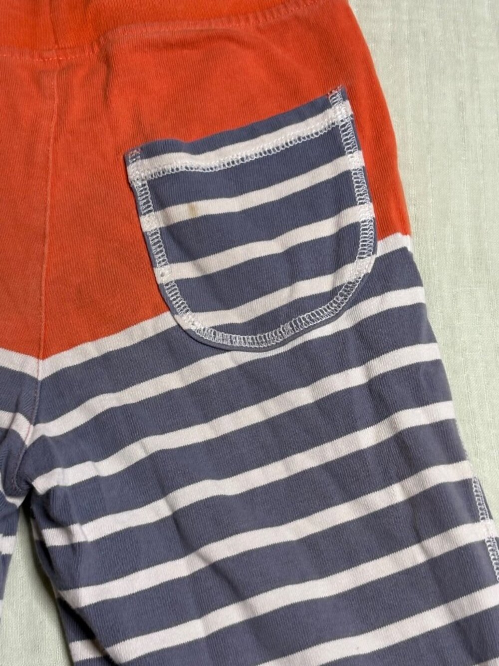 Mini Boden Boys Striped Shorts (Baggies) Orange & Grey Size 7Y Casual Elastic Wa - Picture 6 of 8